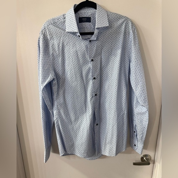 1901 Men 15 1/2 Long Sleeve Casual Button Down Trim Fit Shirt - Picture 1 of 10